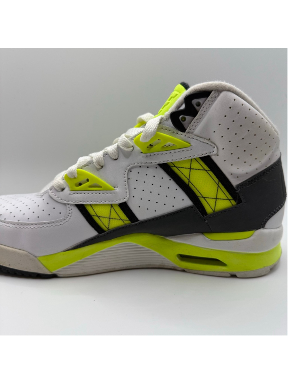 Men's Nike Air Trainer SC High White Neon Green Athletic Shoes 7.5 302346-118 - Picture 6 of 16